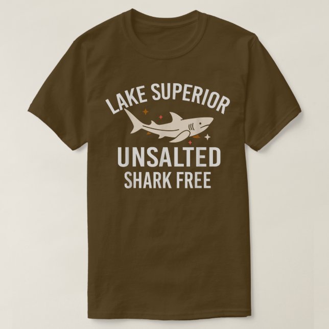 T-shirt Lac Supérieur Citation Funny non salée Requin Pois (Design devant)