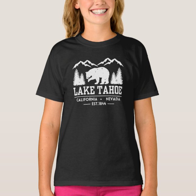 T-shirt Lac Tahoe - Californie Grizzly Bear Mountains (Devant)