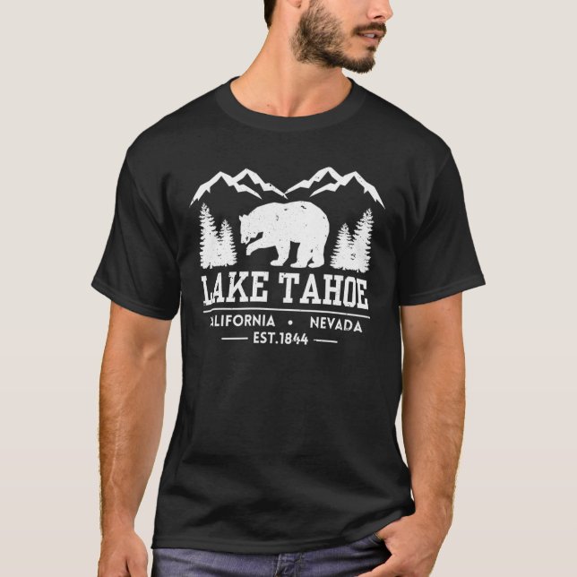 T-shirt Lac Tahoe - Californie Grizzly Bear Mountains (Devant)