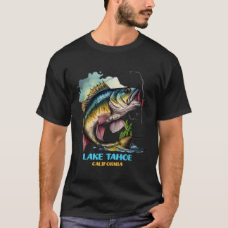 T-shirt Lac Tahoe Californie Voyage de pêche Fisher Gear F