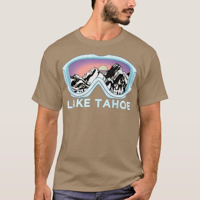 T-shirt Lac Tahoe Design de ski Lac Tahoe Ski Neige (Devant)