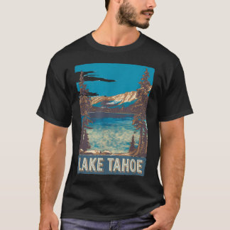 T-shirt Lac Tahoe Vue Montagneuse Scénique Vintage