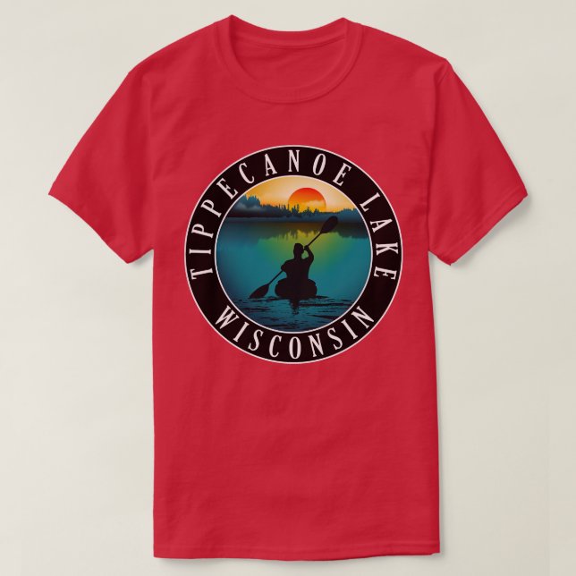 T-shirt Lac Tippecanoe Wisconsin Kayaking (Design devant)