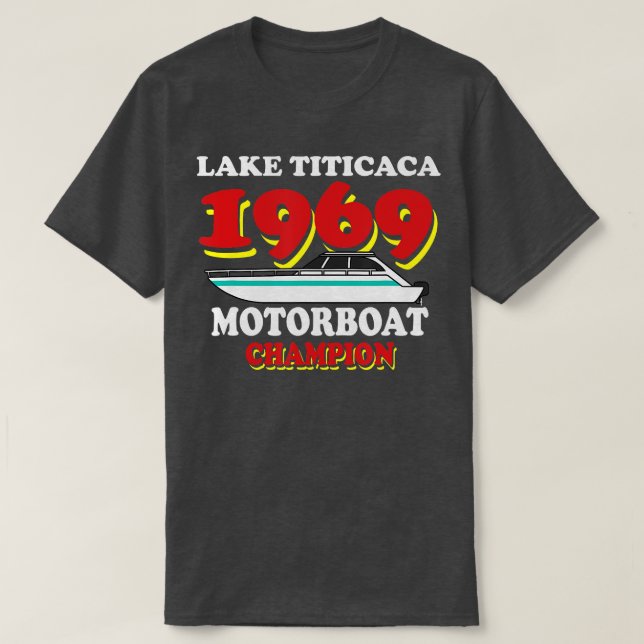 T-shirt Lac Titicaca 1969 Champion Motorboat C (Design devant)
