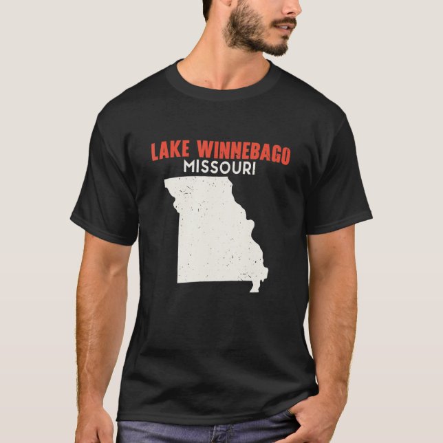T-shirt Lac Winnebago Missouri USA State America Travel M (Devant)
