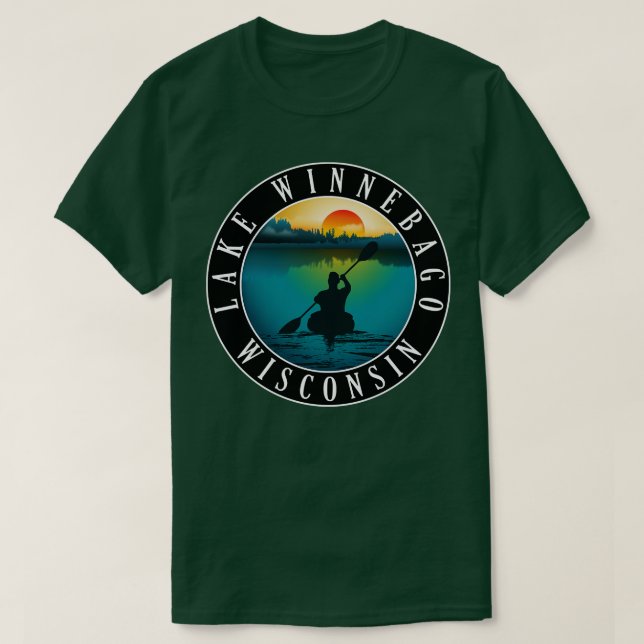 T-shirt Lac Winnebago Wisconsin Kayaking (Design devant)