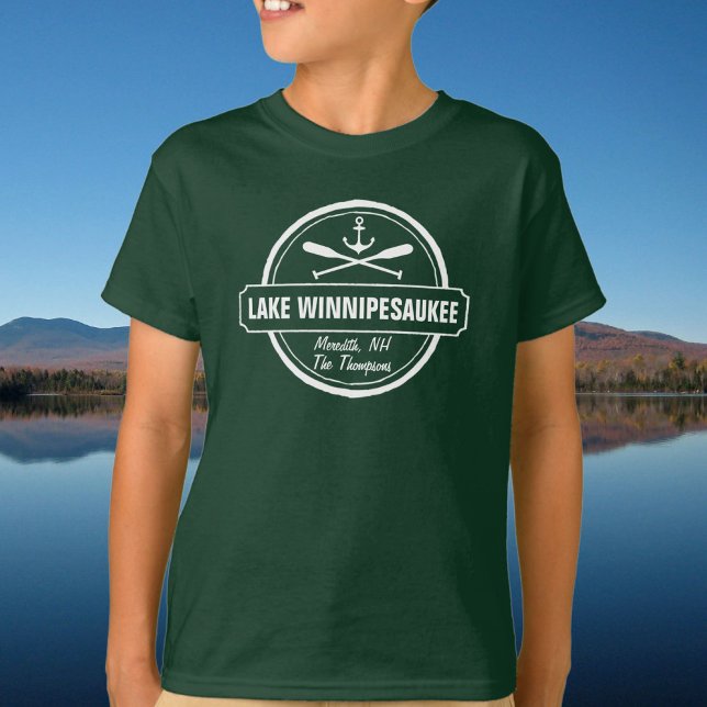 T-shirt Lac Winnipesaukee NH ville personnalisée, nom, anc (Créateur téléchargé)