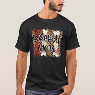 T-shirt Laces de base-ball Leopard Maman Bleu Leopard Base