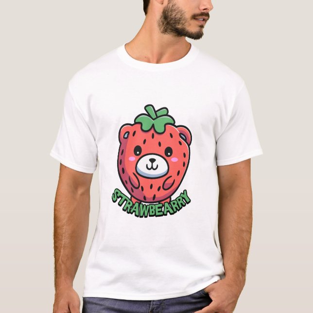 T-shirt Lâche-moi ! Caricature à l'ours aux fraises mignon (Devant)