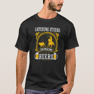 T-shirt Lâcher de corde Attraper les bouvillons Boire des