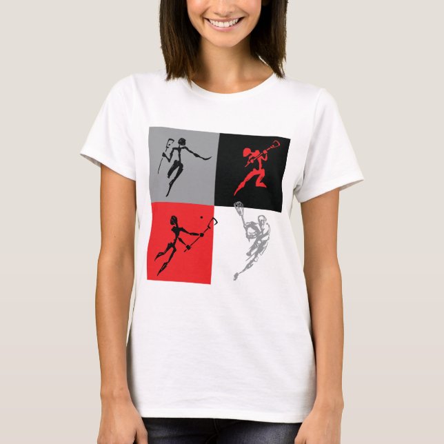 T-shirt Lacrosse abstraite (Devant)