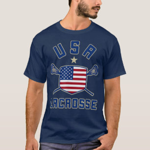 T-shirt Lacrosse Américain USA Lax Flag Shield tee