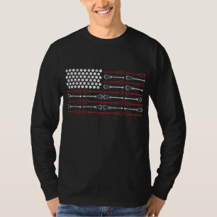 T-shirt Lacrosse American Flag Lax Maman design
