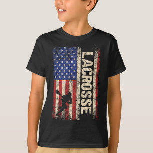 T-shirt Lacrosse American US Drapeau Sport Équipe Joueurs