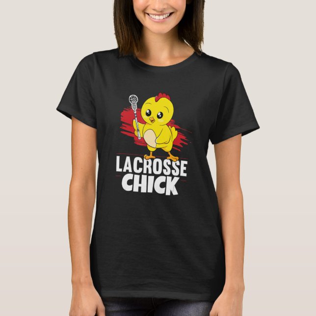 T-shirt Lacrosse Chick Femmes Fille Lâcher Lacrosse (Devant)