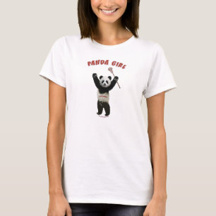 T-shirt Lacrosse de fille de panda
