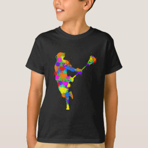 T-shirt Lacrosse Joueur Enfants Garçons Jeunesse