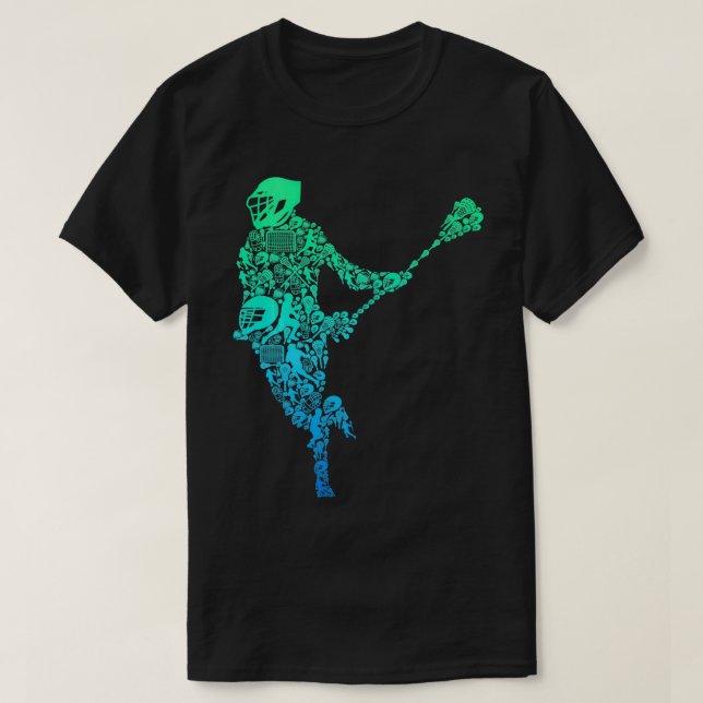 T-shirt Lacrosse Joueur Jeunes Hommes Garçons Enfants (Design devant)