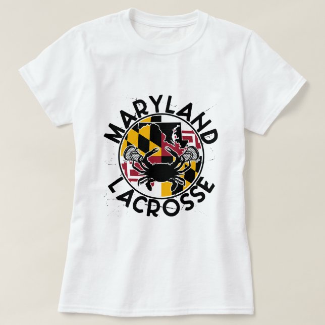 T-shirt Lacrosse Joueur Maryland drapeau Crap Lax Lacrosse (Design devant)
