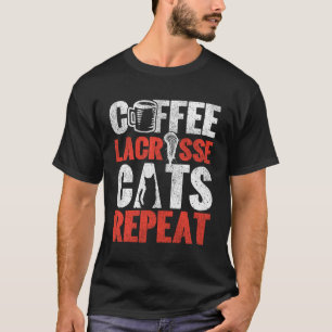 T-shirt Lacrosse Lax Café Chat Café Vintage Lacrosse Ca