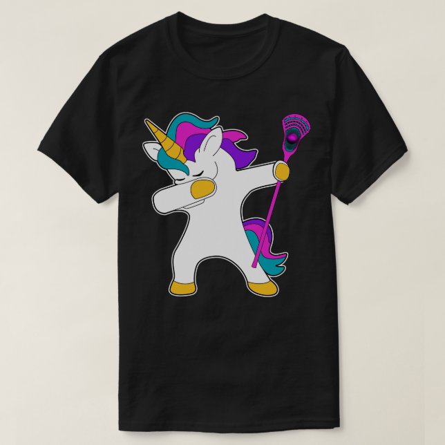 T-shirt Lacrosse Lax dab dabbing Unicorn Ventilateur cadea (Design devant)