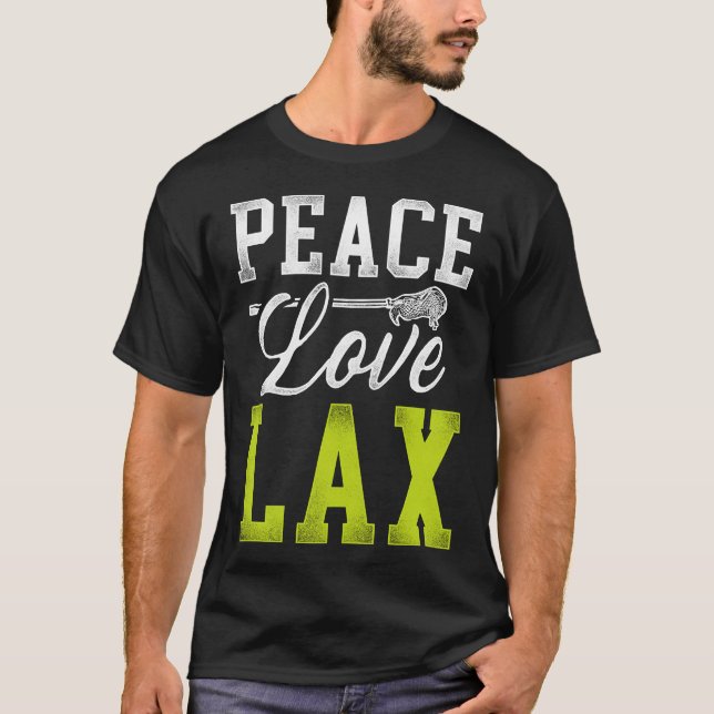 T-shirt Lacrosse Lax Peace Love Lax (Devant)