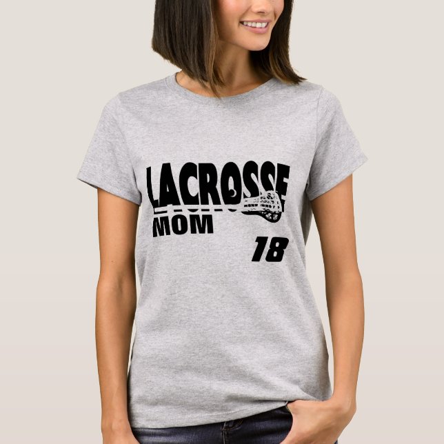 T-shirt Lacrosse Maman avec le numéro (Devant)