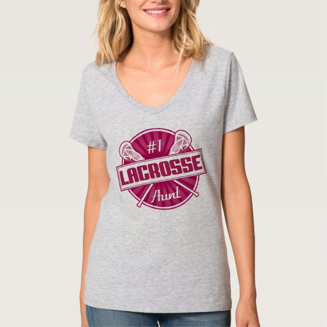 T-shirt Lacrosse Nom et numéro de la tante Retour Imprimer (Devant)