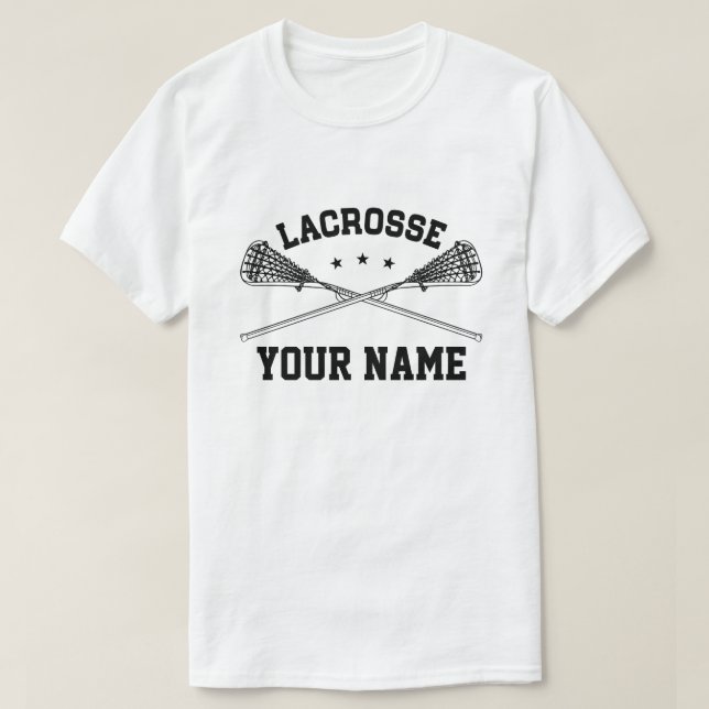 T-shirt Lacrosse nommée faite sur commande (Design devant)