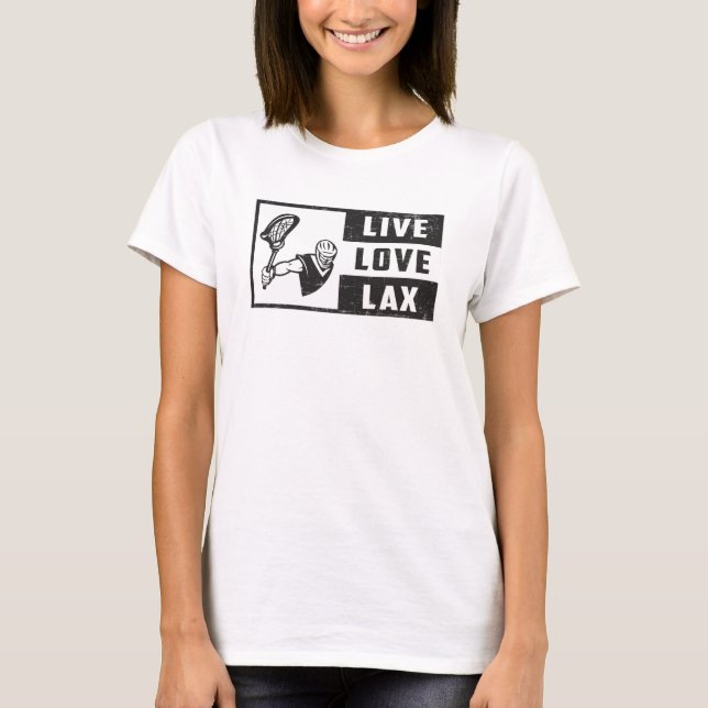 T-shirt Lacrosse Player Team Live Love Lax Funny Idée cade (Devant)