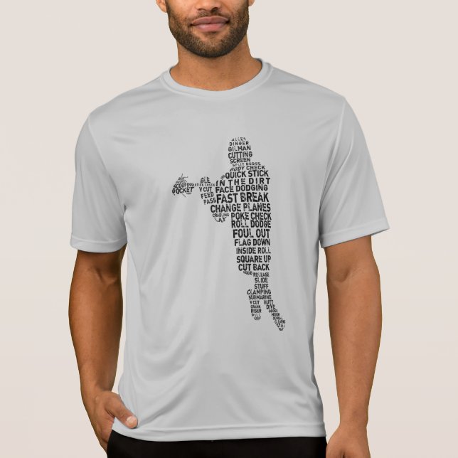 T-shirt Lacrosse Player Word Art (Devant)