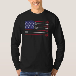 T-shirt Lacrosse Usa Drapeau Lacrosse Joueuse Hommes Femme