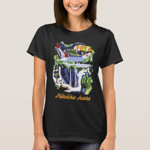 T-shirt Lacs de Plitvice Croatie Cascade Verte Voyage