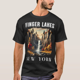 T-shirt Lacs Finger New York d'État Randonnée Taughannock