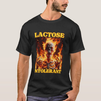 T-shirt Lactose Intolérant Drôle Cringe Dur Skeleton Mème