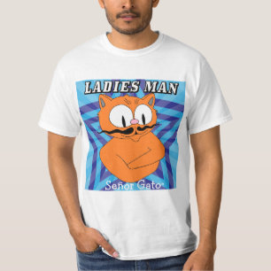 T-shirt "LADIES MAN" Señor Gato™ Mustache Cat Funny