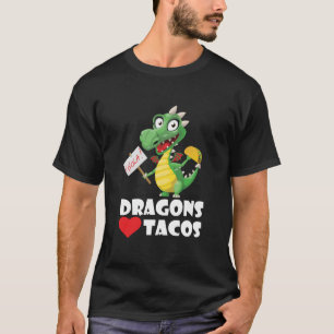 T-shirt L'adulte de chemise de tacos d'amour de dragons