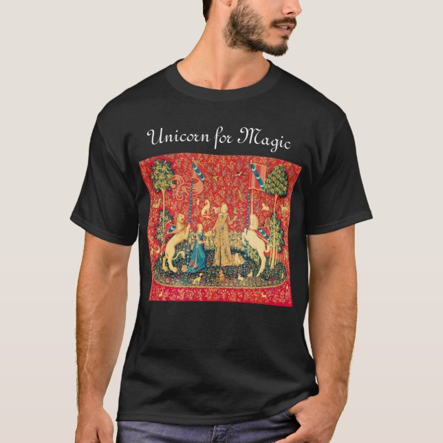 T-shirt LADY ET UNICORN POUR Fleurs Imaginaires MAGIQUES,  (Devant)