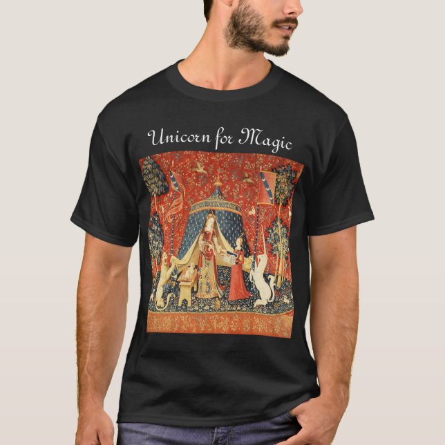 T-shirt LADY ET UNICORN POUR Fleurs Imaginaires MAGIQUES,  (Devant)