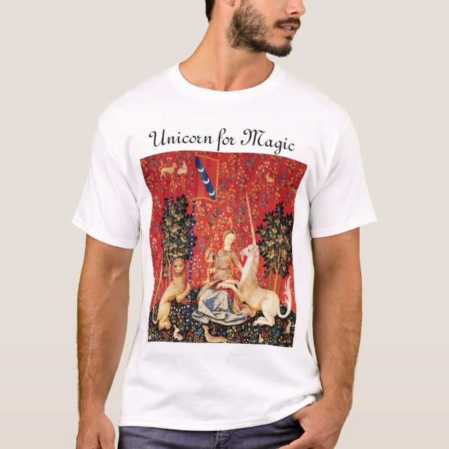 T-shirt LADY ET UNICORN POUR Fleurs Imaginaires MAGIQUES,  (Devant)