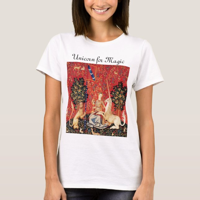 T-shirt LADY ET UNICORN POUR Fleurs Imaginaires MAGIQUES,  (Devant)