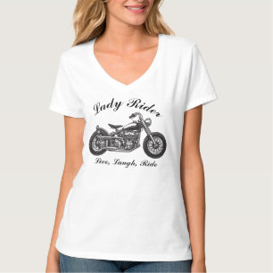 T-shirt Lady Rider Motorcycle Live, Rire, Ride