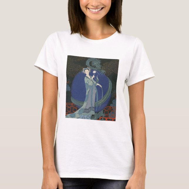 T-shirt Lady with a Dragon (colour litho) (Devant)