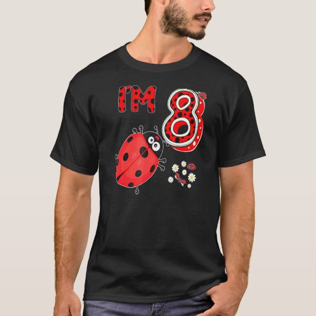 T-shirt Ladybug 8 ans 8e anniversaire fille famille Ladybu (Devant)