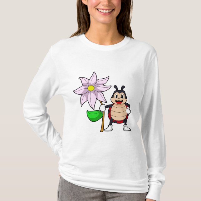 T-shirt Ladybug avec Flower.PNG (Devant)