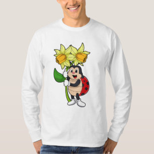 T-shirt Ladybug avec jonquille de fleurs