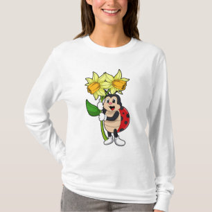 T-shirt Ladybug avec jonquille de fleurs