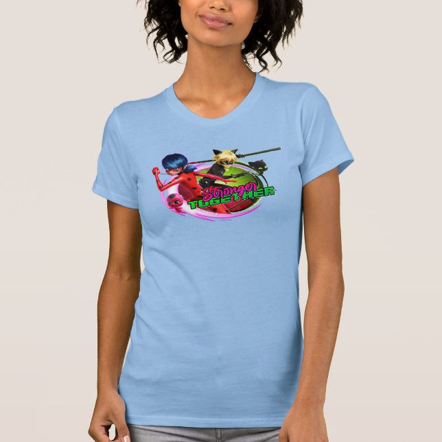 T-shirt Ladybug & Cat Noir | Ensemble plus fort (Devant)