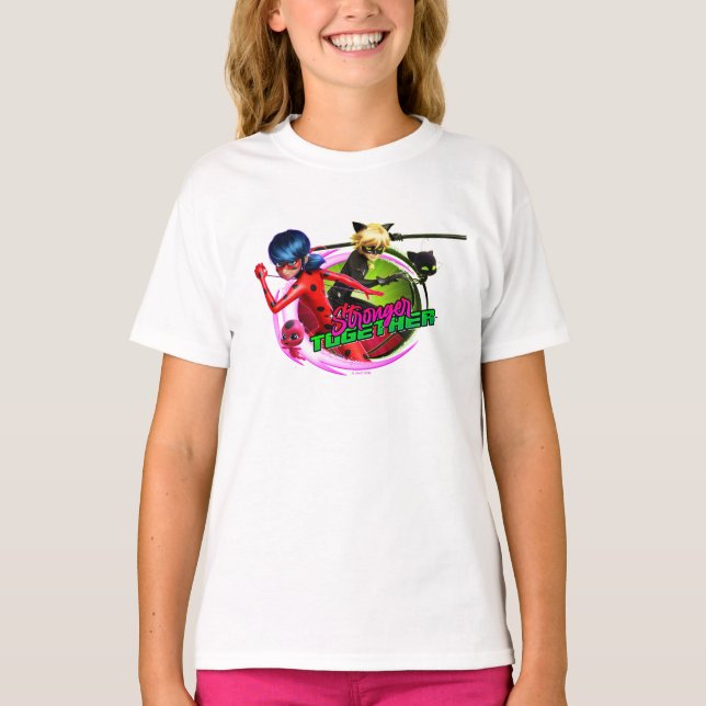 T-shirt Ladybug & Cat Noir | Ensemble plus fort (Devant)