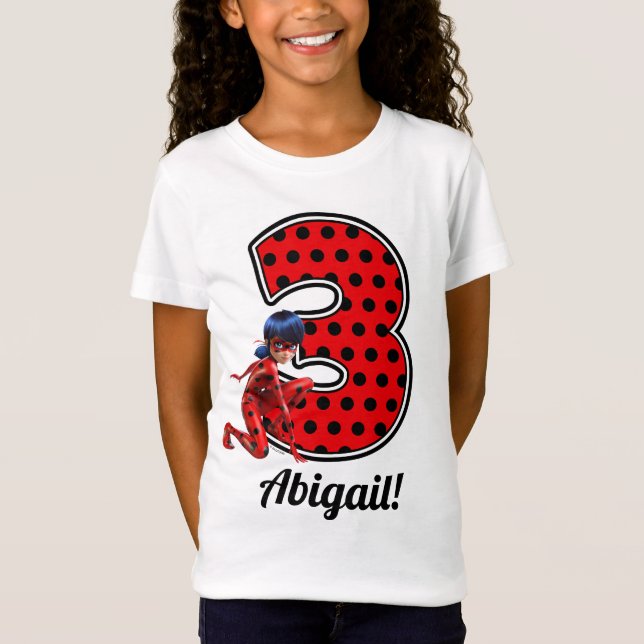 T-Shirt Ladybug Miraculeux et Cat Noir 3e anniversaire (Devant)